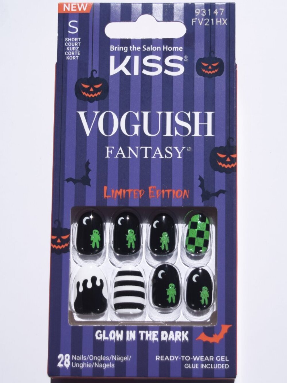 KISS Voguish Fantasy Glow-In-The-Dark Halloween Nails / Dark Clowns